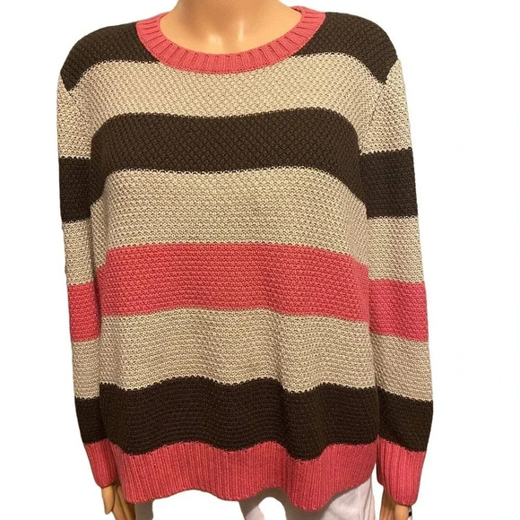 St John’s Bay Beautiful Multicolor Block Comfortable Sweater Women Size PXL - Picture 1 of 4